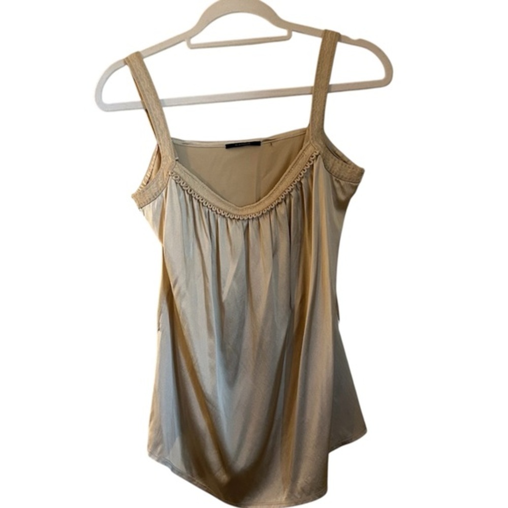 NWOT Elie Tahari silk tan tank cream, size Small